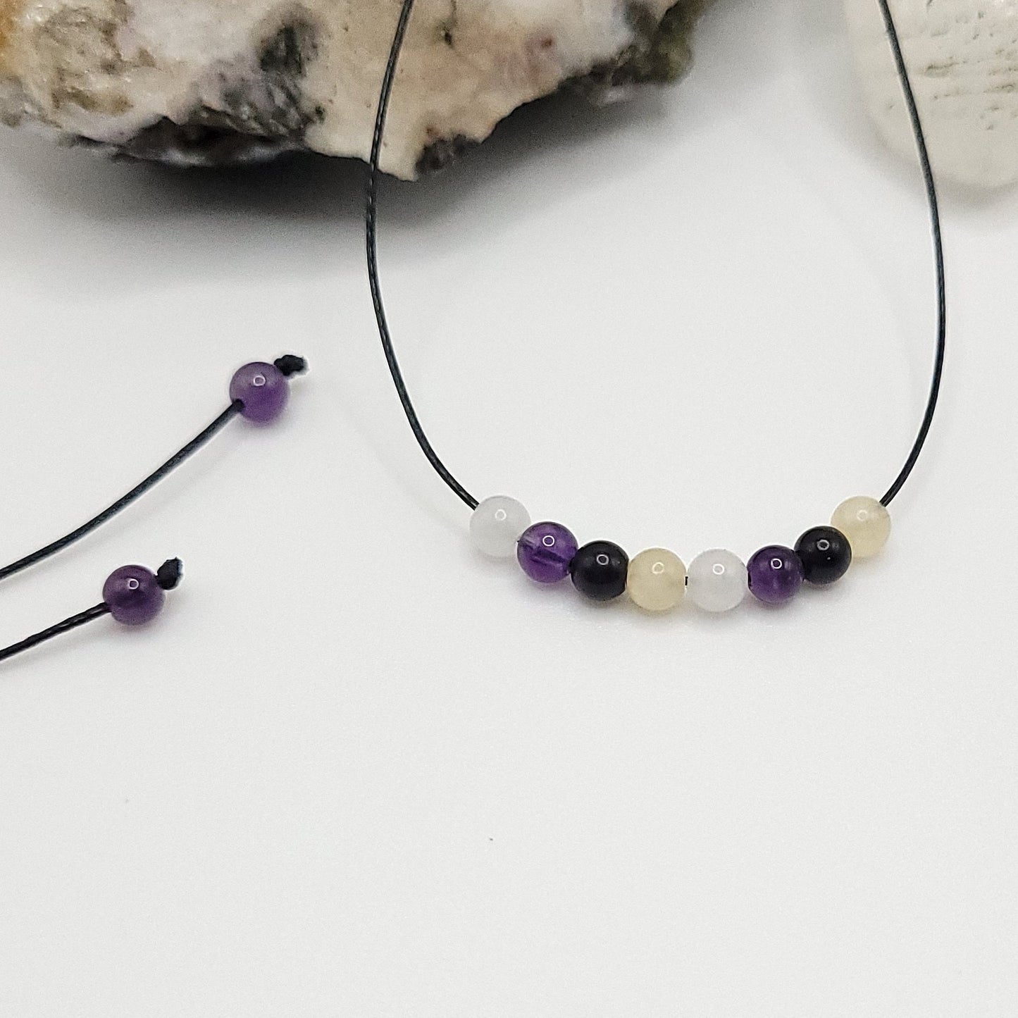 Non Binary Necklace, Adjustable Non Binary Pride Crystal Choker, Pride Necklace
