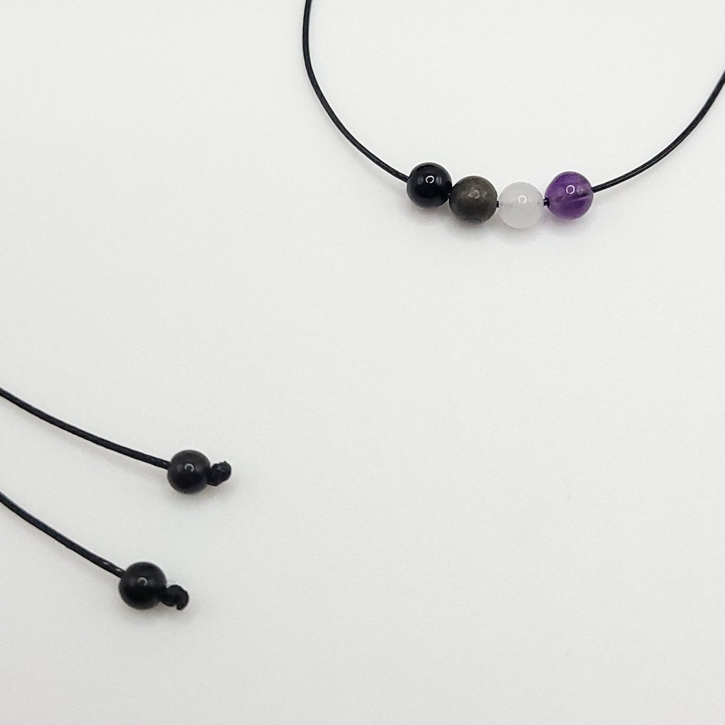 Asexual Pride Necklace, Adjustable Asexual Pride Crystal Choker