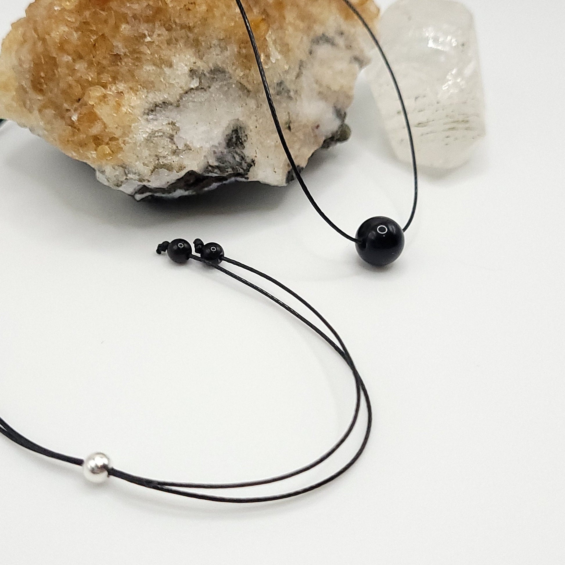 Adjustable Obsidian Necklace