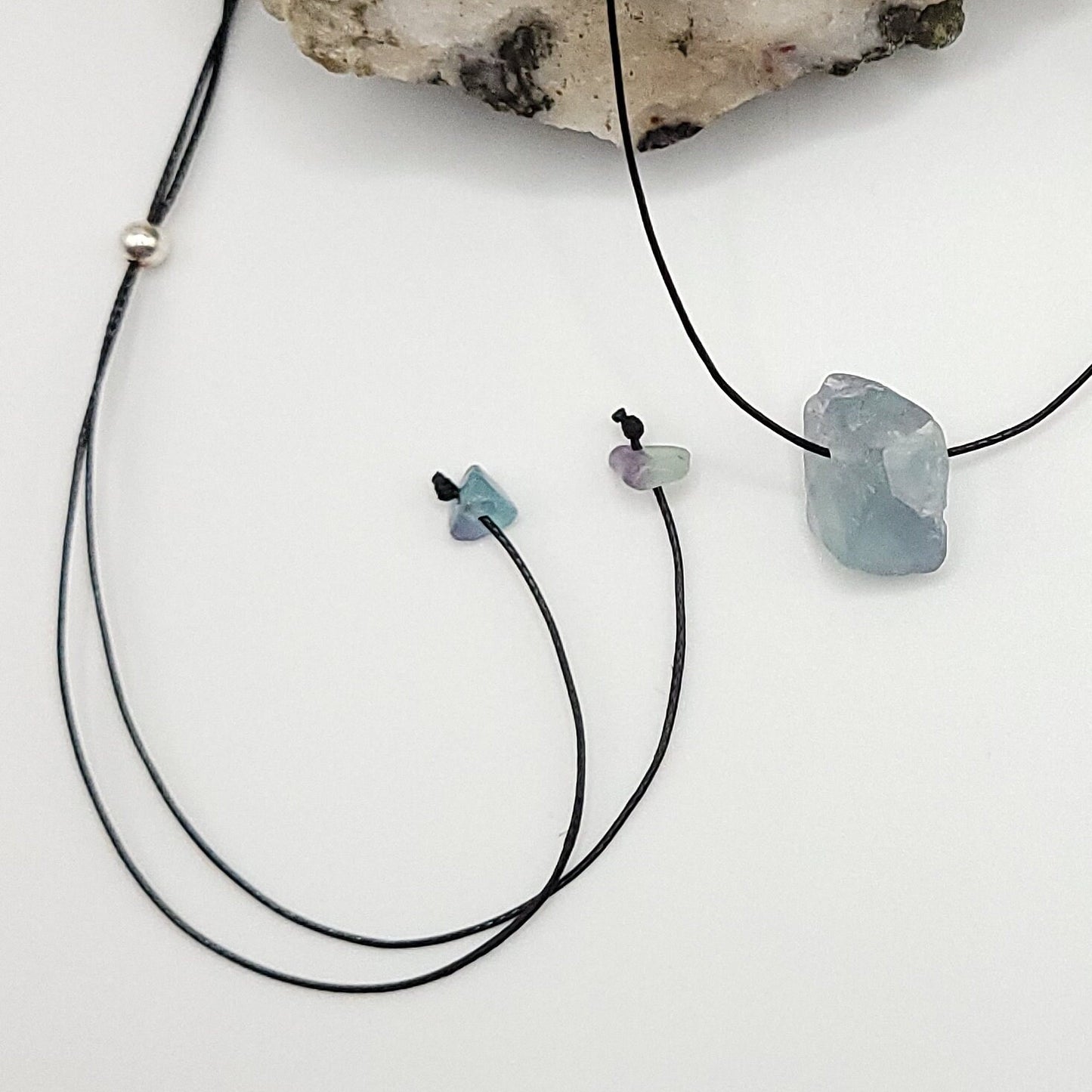 raw fluorite choker necklace