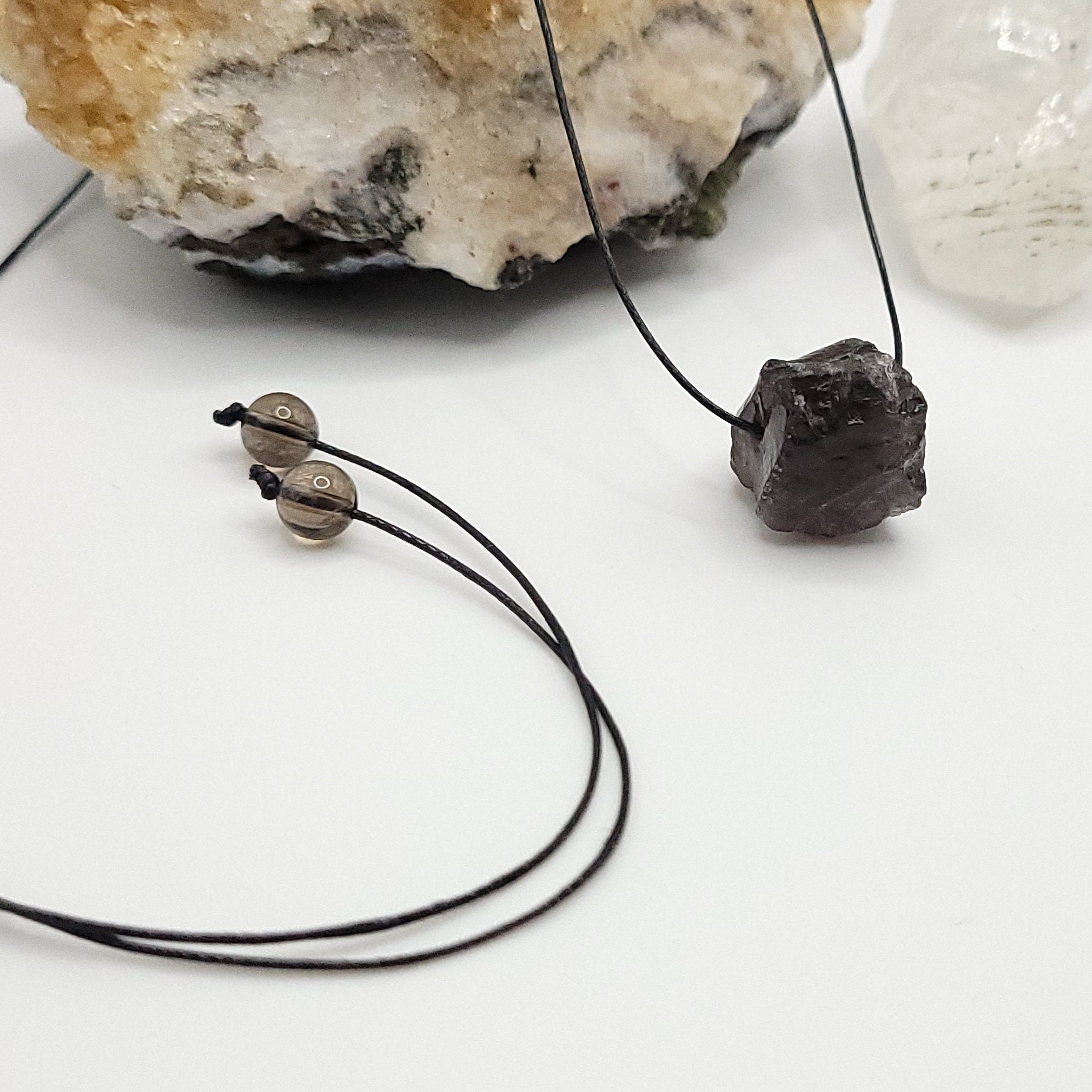 smoky quartz choker