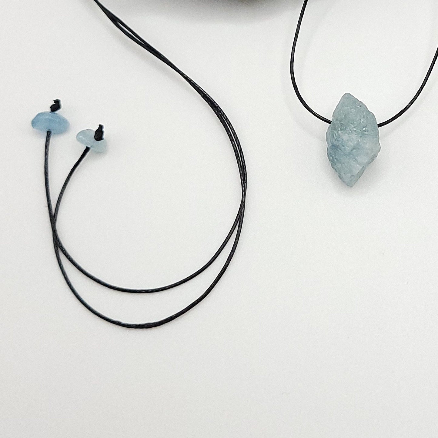 Adjustable Raw Aquamarine Necklace