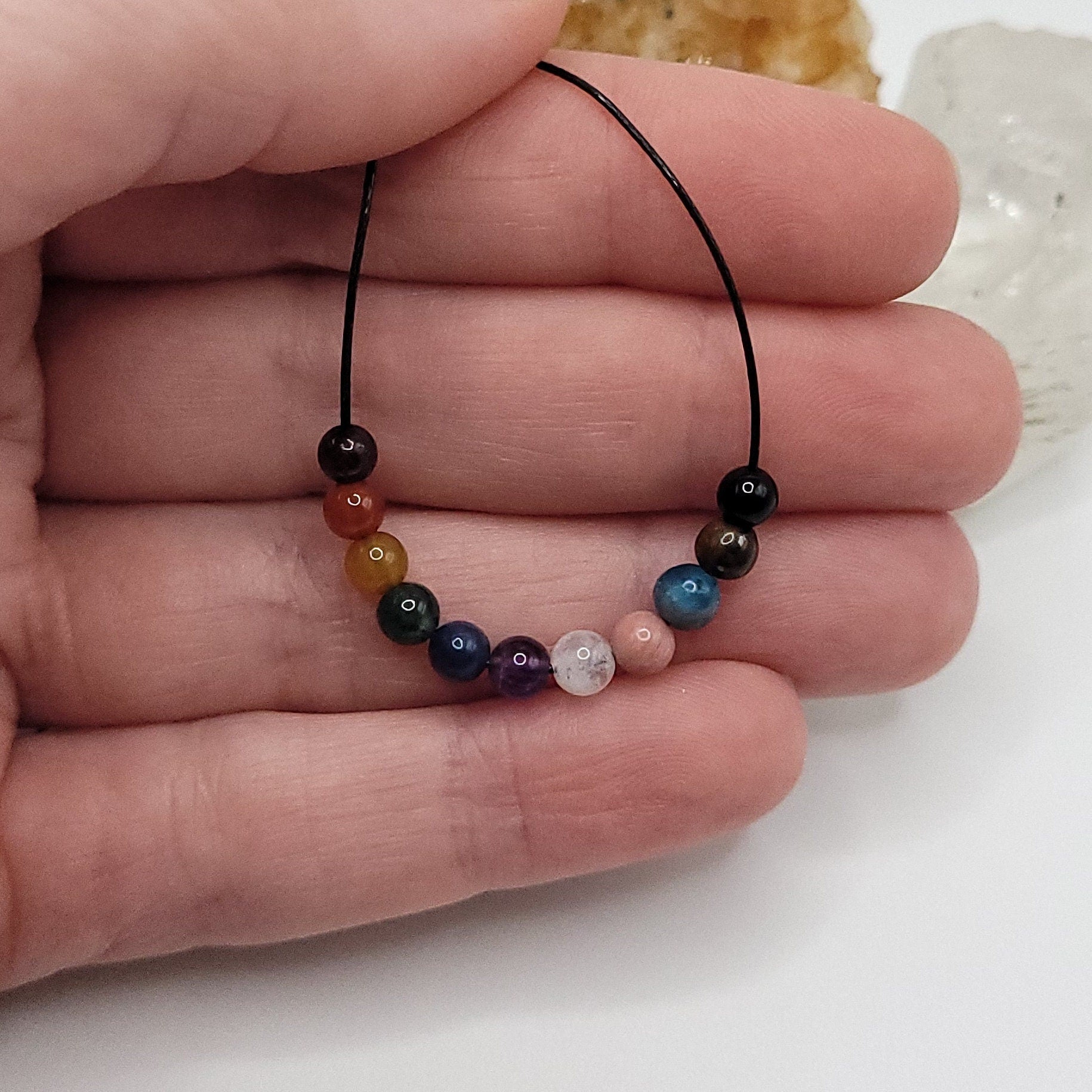 Progress Pride Necklace, Progress Pride Crystal Choker, Adjustable Crystal Necklace