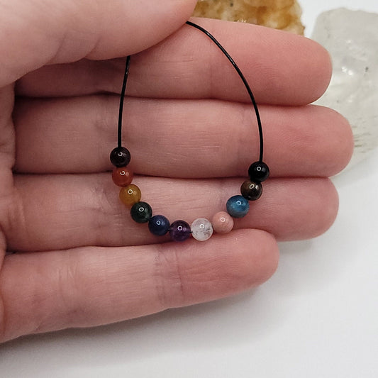 Progress Pride Necklace, Progress Pride Crystal Choker, Adjustable Crystal Necklace