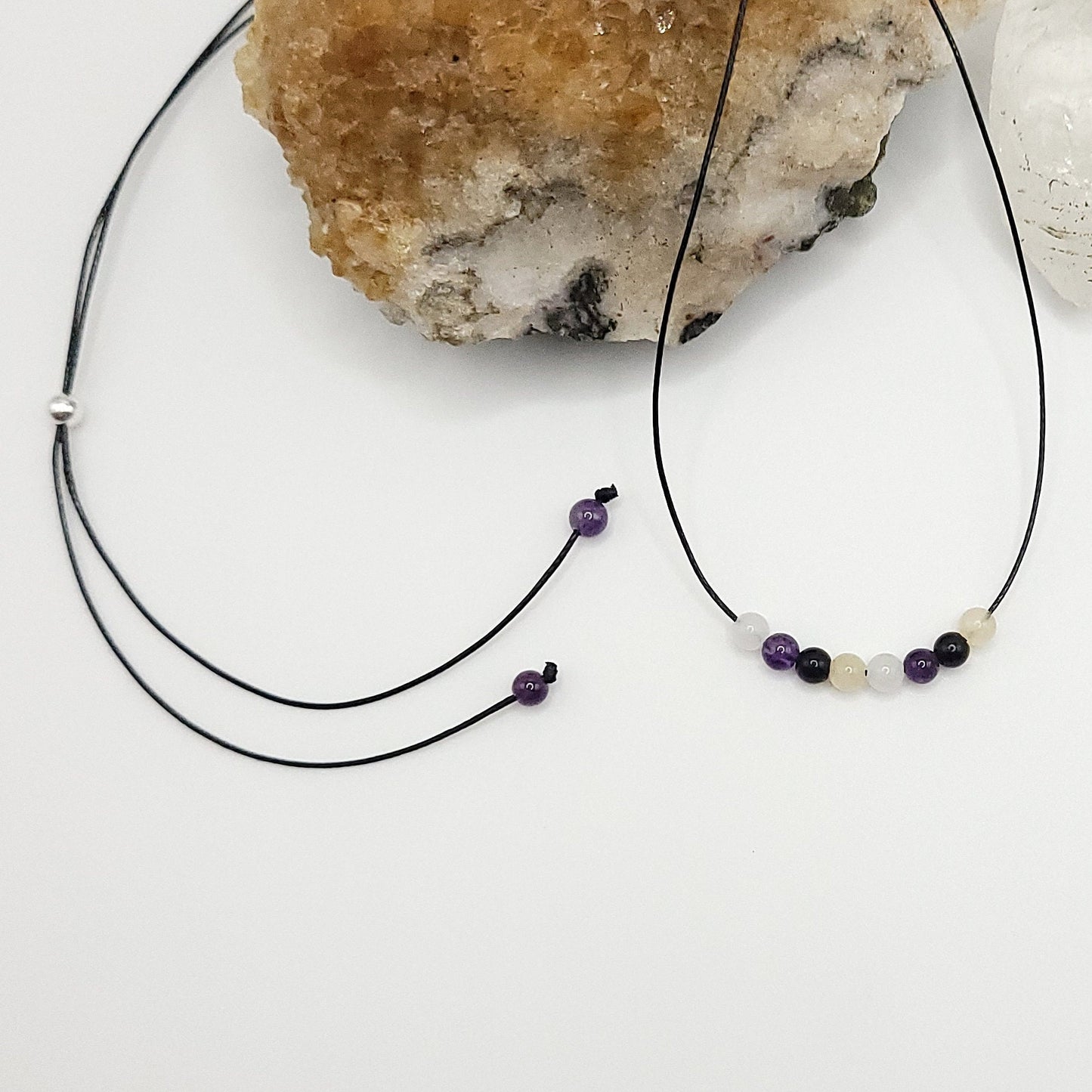 Non Binary Necklace, Adjustable Non Binary Pride Crystal Choker, Pride Necklace