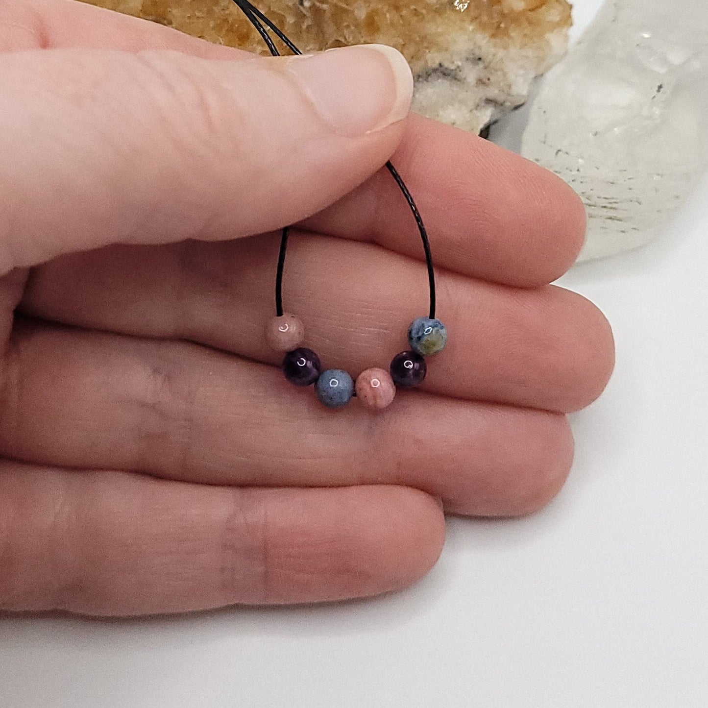 Bisexual Pride Necklace, Adjustable Bisexual Pride Crystal Choker