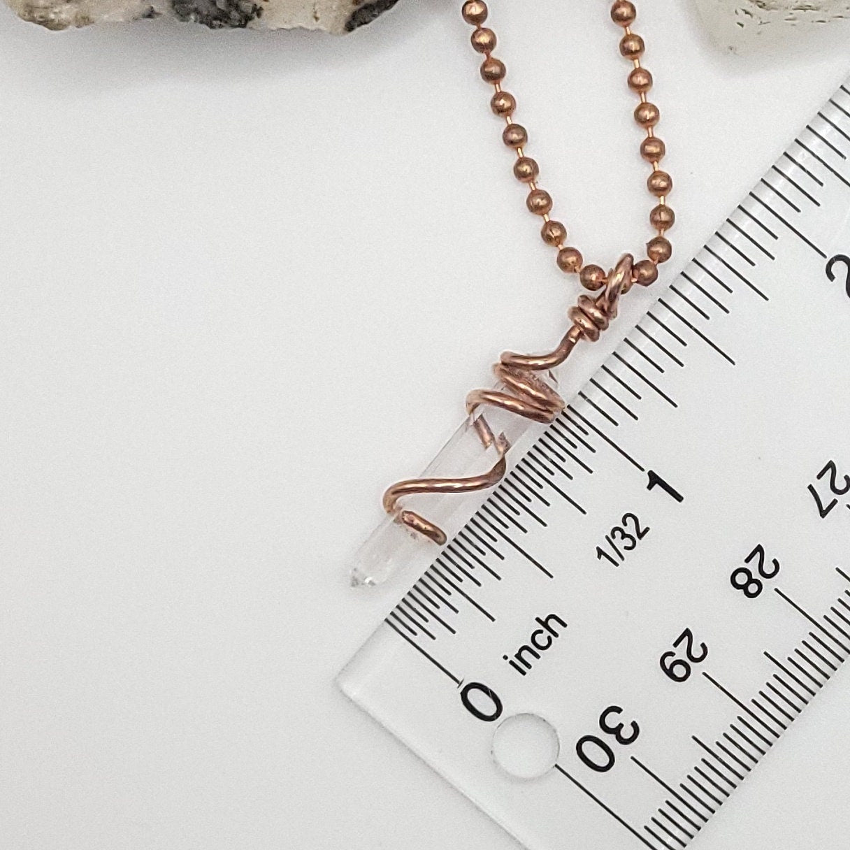Lemurian Crystal Necklace in Copper Wire