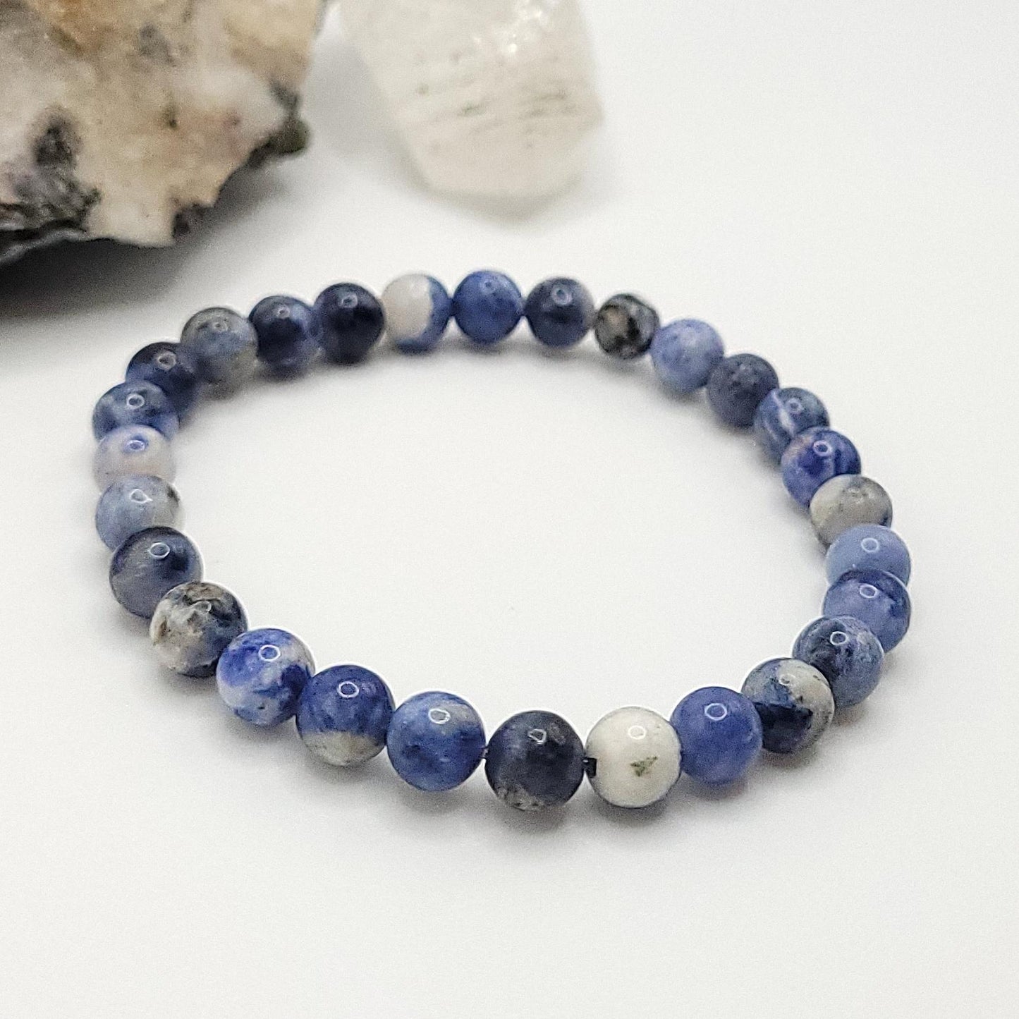 Sodalite Crystal Stretch Bracelet side view