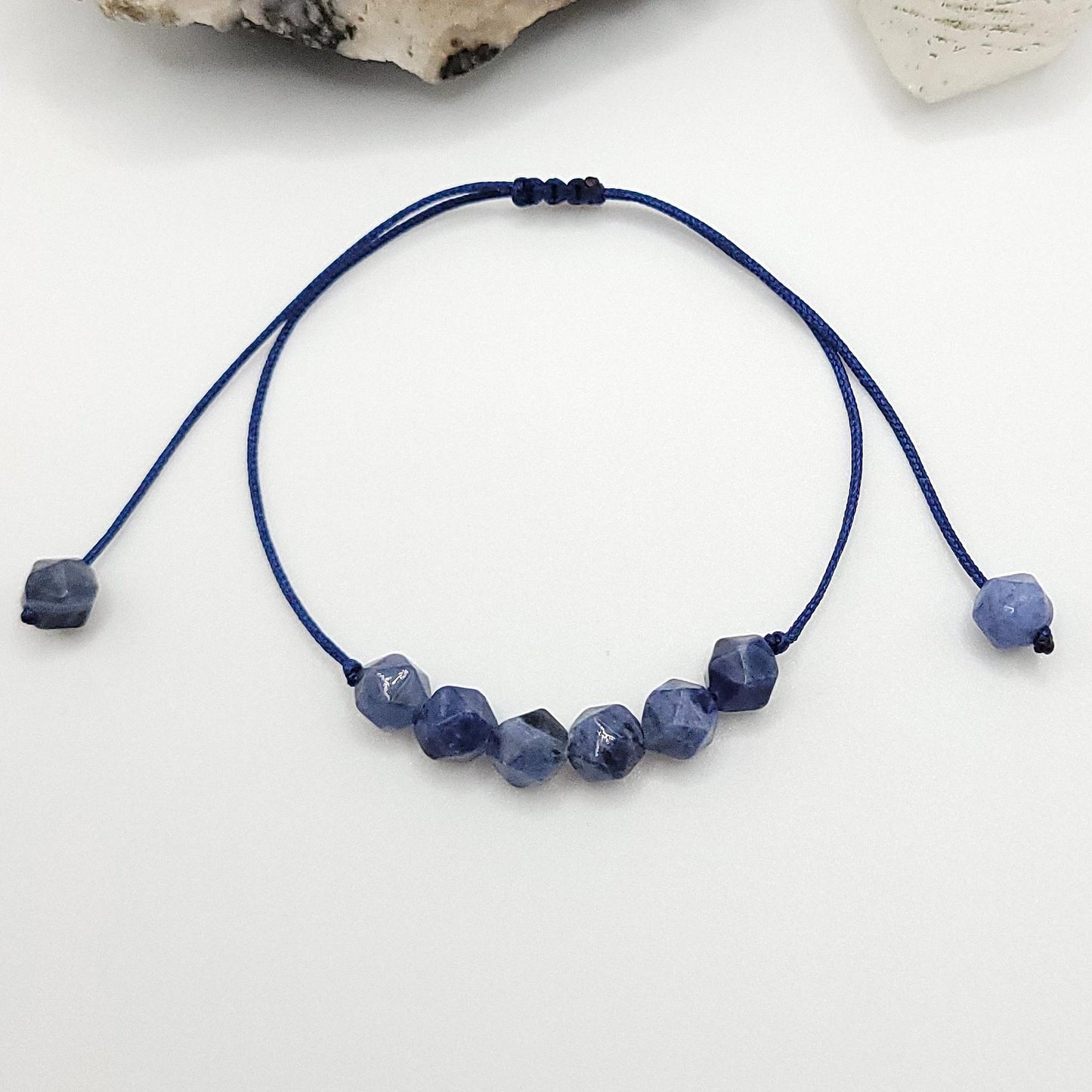 Adjustable Sodalite Crystal Bracelet top view