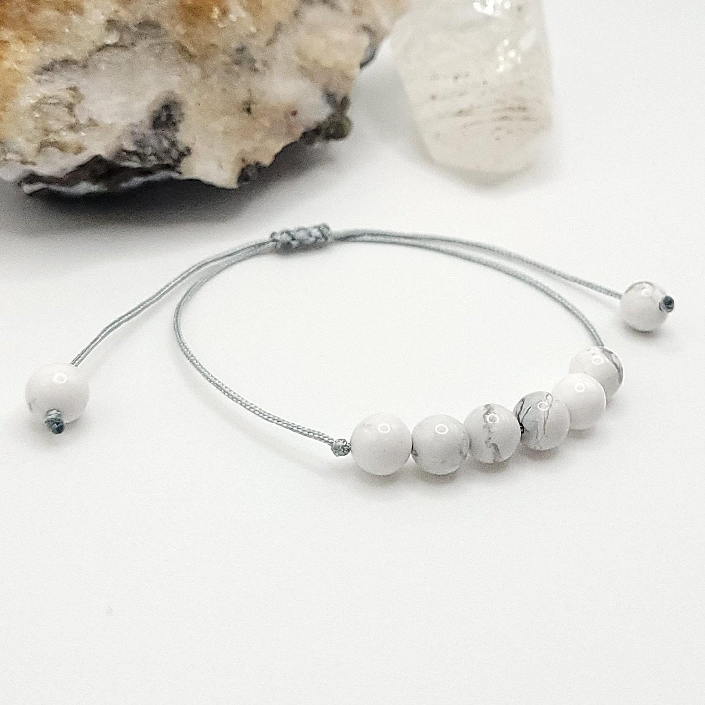 Adjustable Howlite Crystal Bracelet