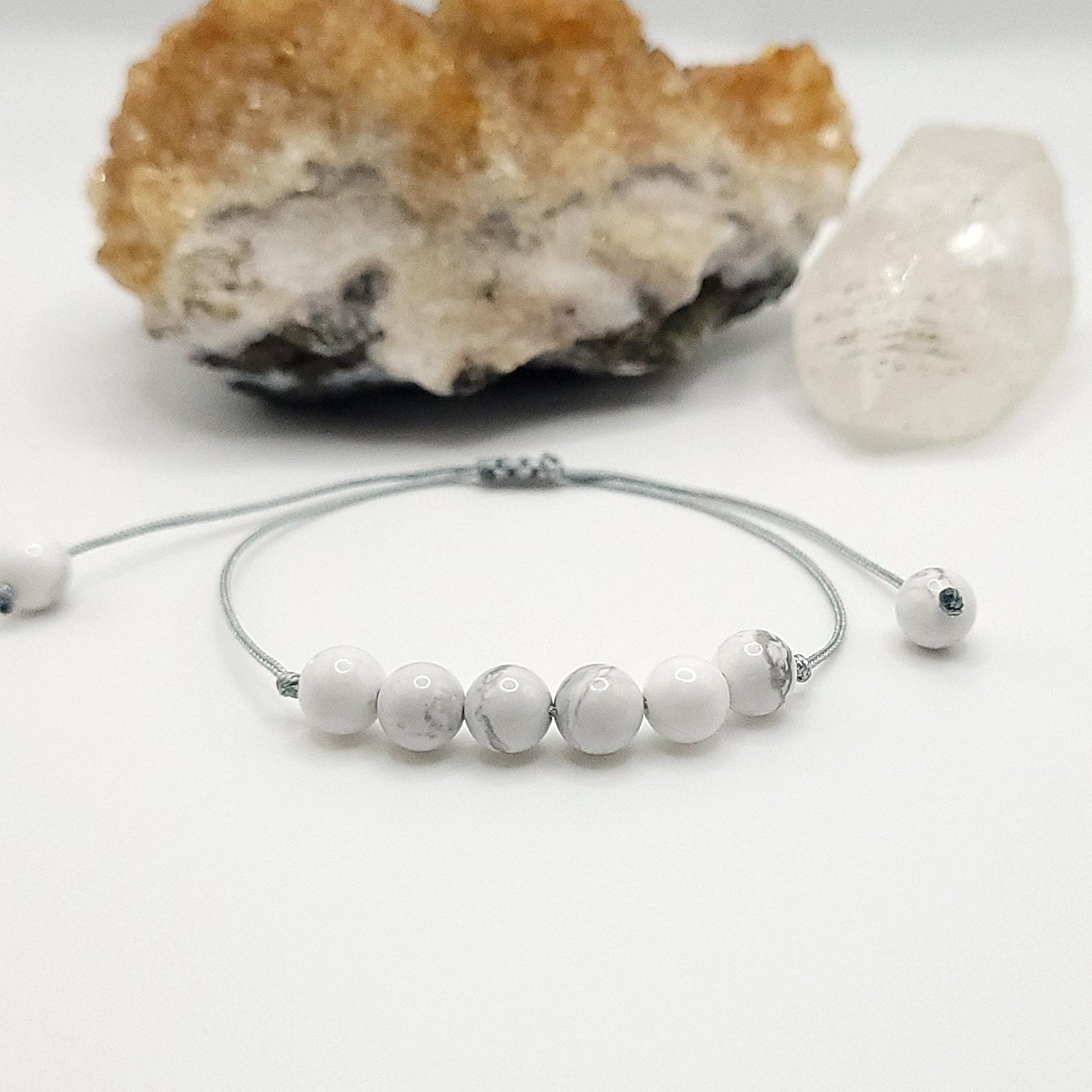 Adjustable Howlite Crystal Bracelet