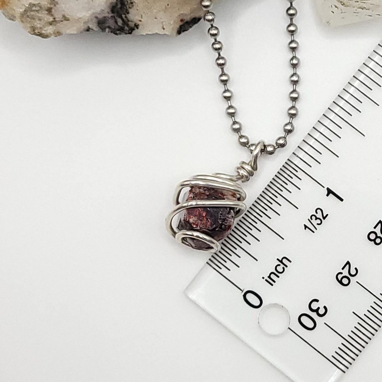 Raw Zircon Crystal Necklace in Silver