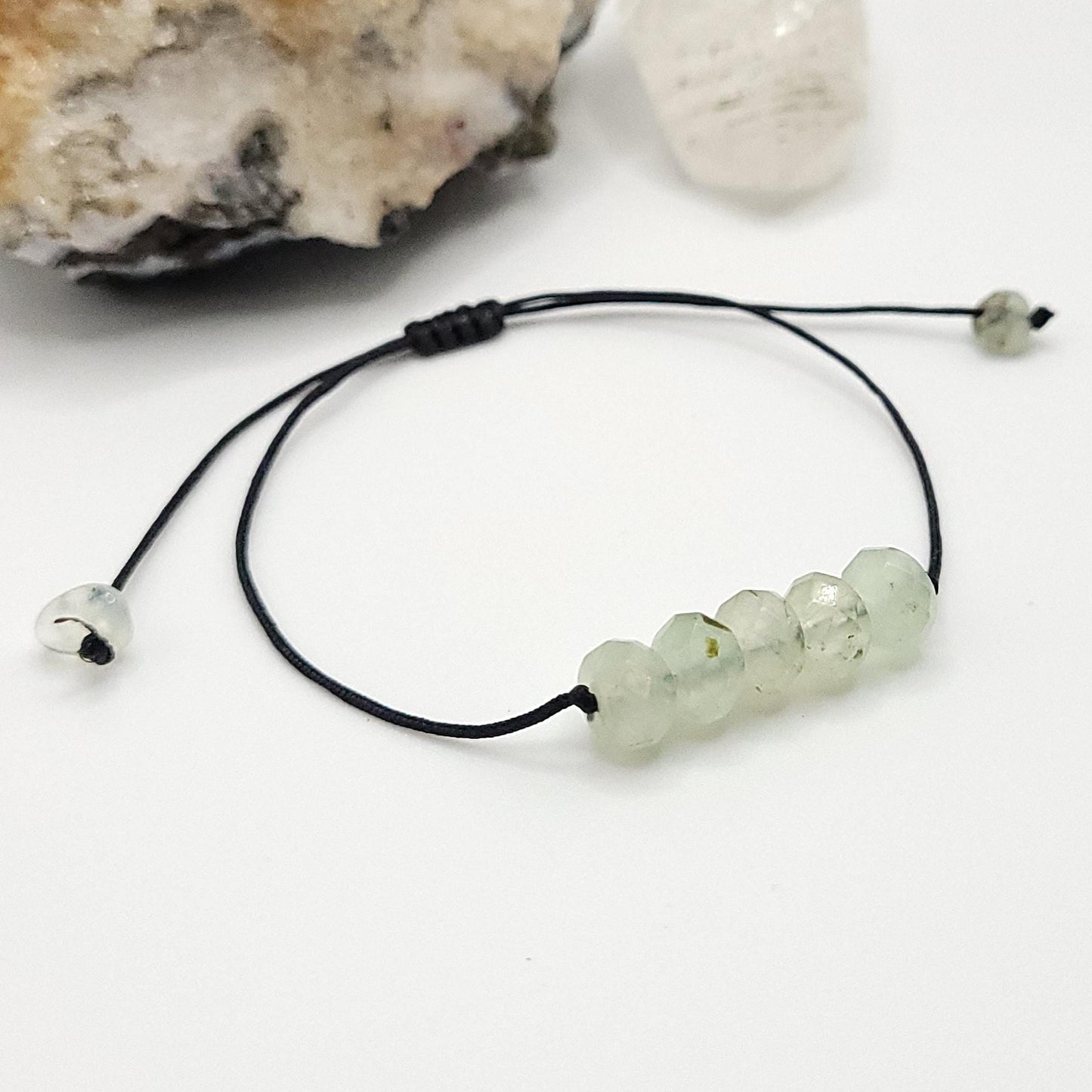 Adjustable Prehnite Crystal Bracelet
