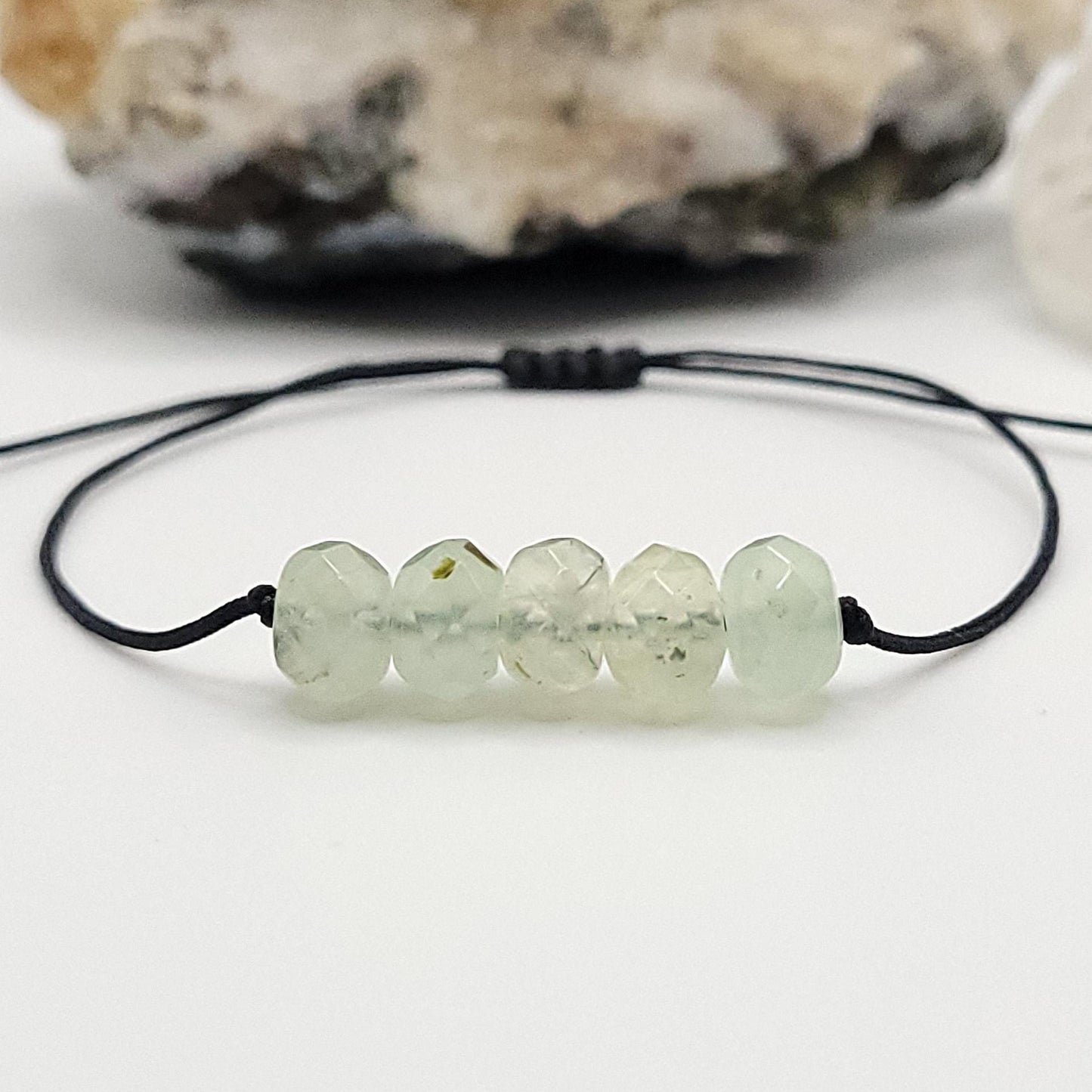 Adjustable Prehnite Crystal Bracelet