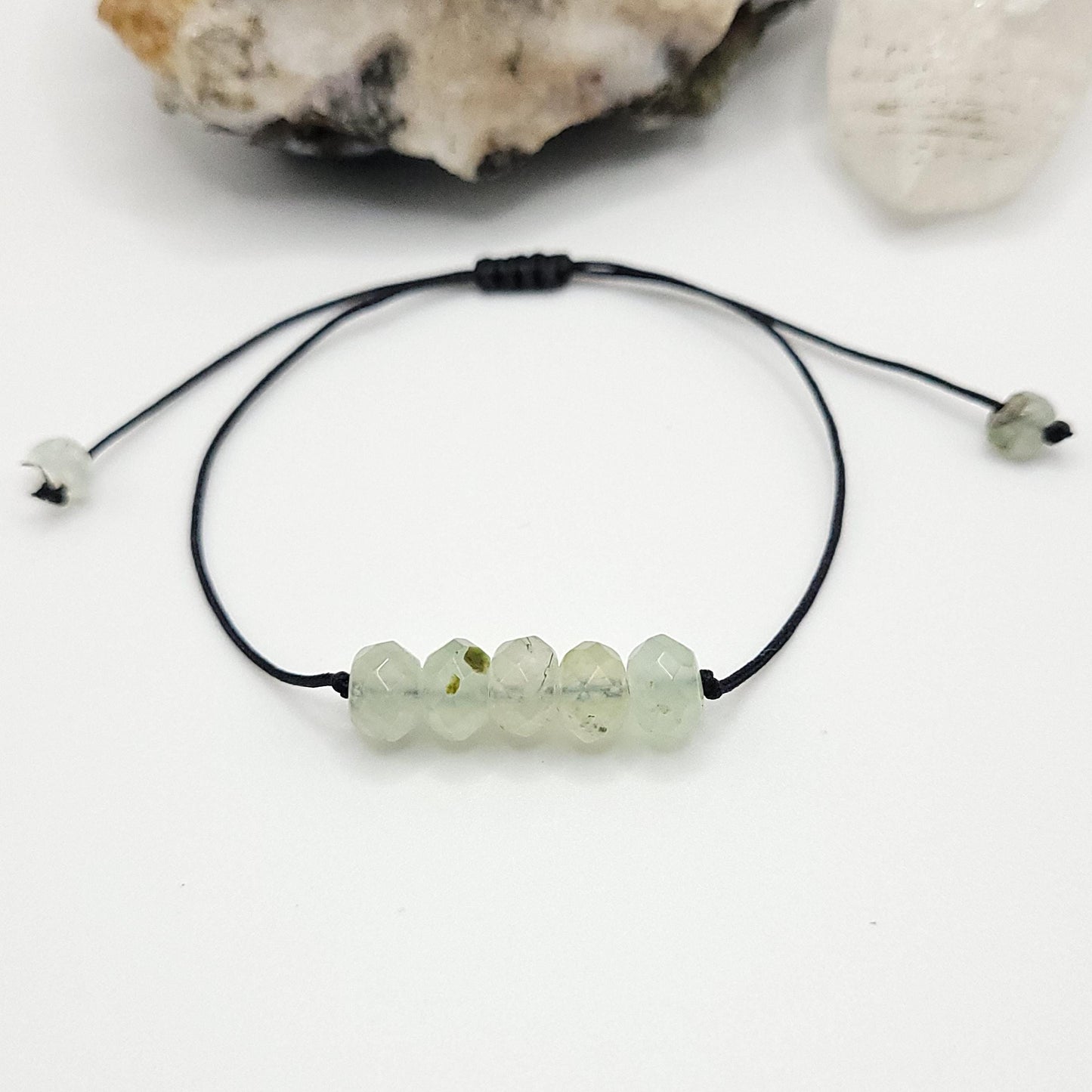 Adjustable Prehnite Crystal Bracelet