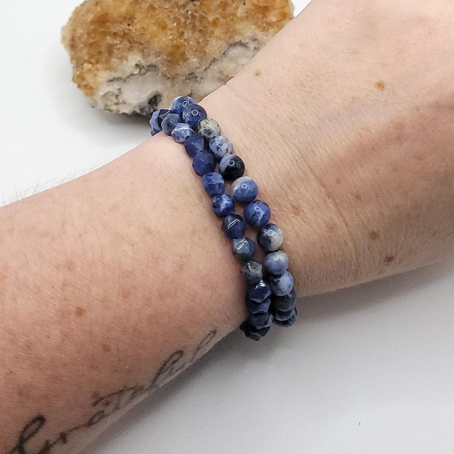 Sodalite Crystal Stretch Bracelet stack