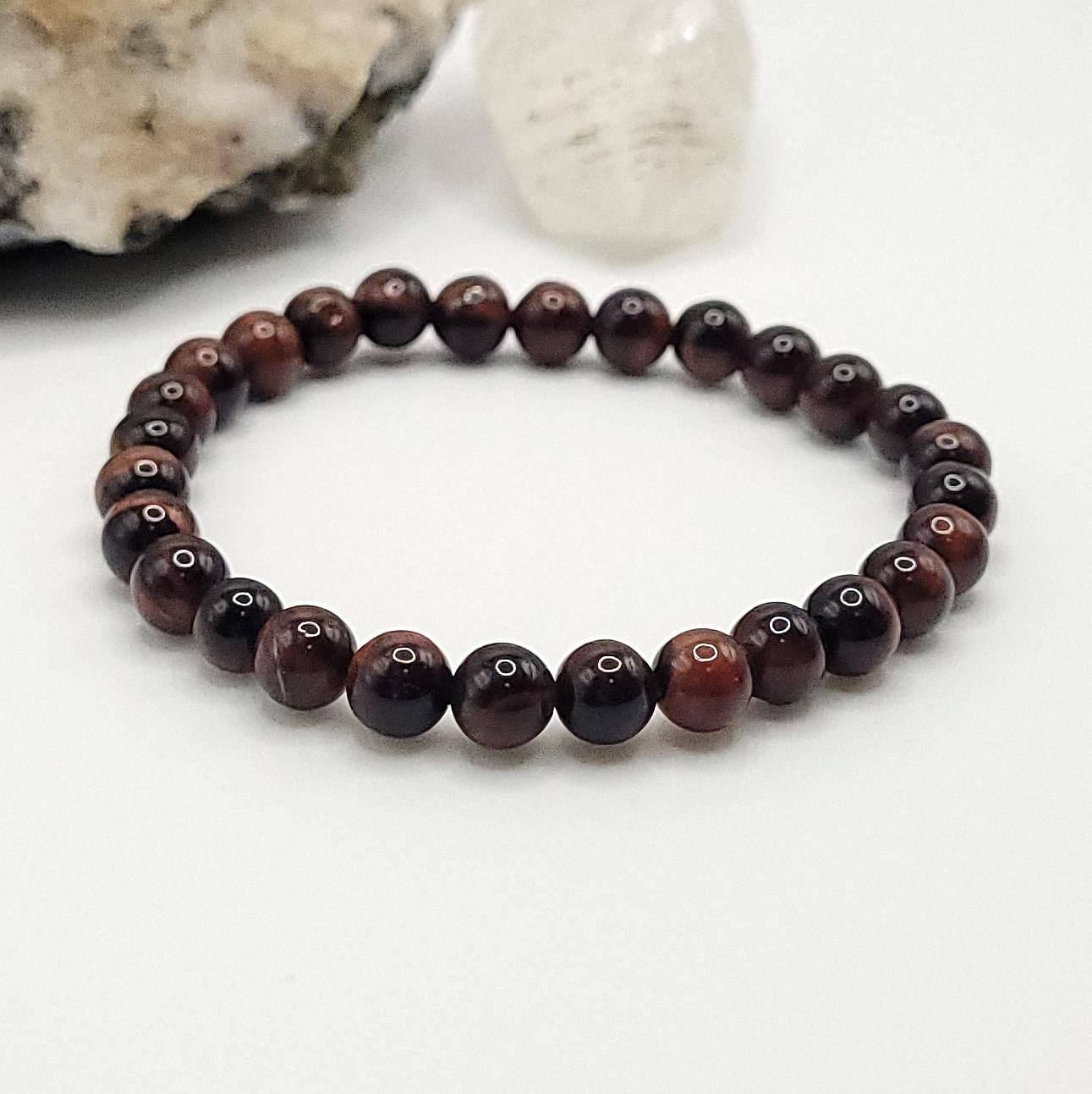 Red Tiger's Eye Crystal Stretch Bracelet