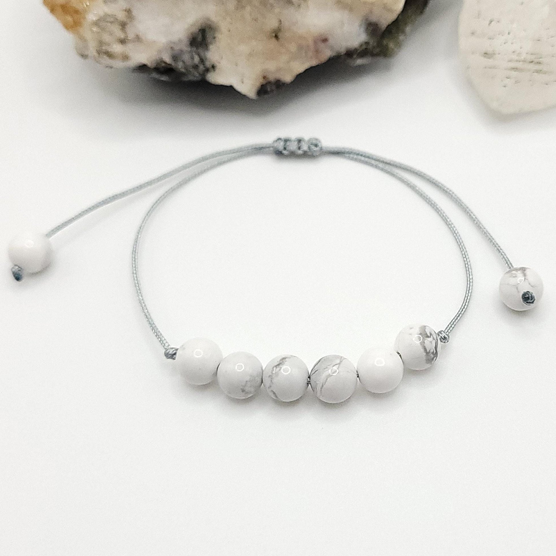 Adjustable Howlite Crystal Bracelet
