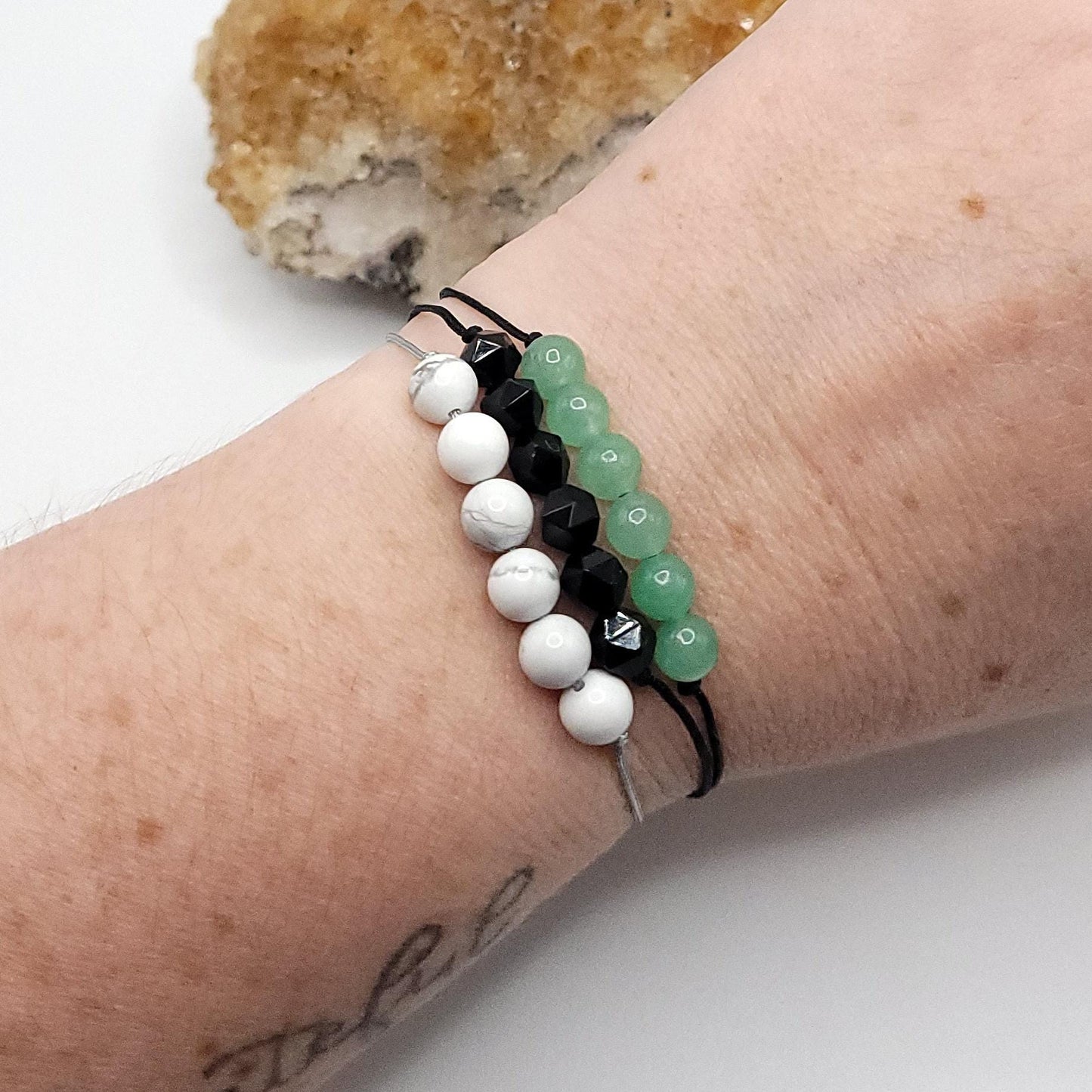 Adjustable Onyx Crystal Bracelet