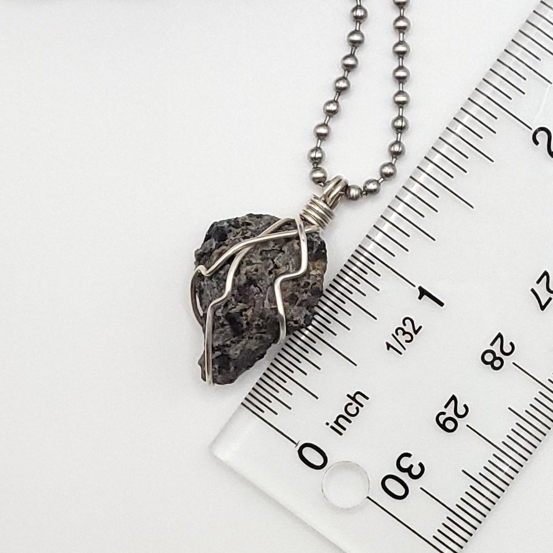 Raw Mystic Merlinite Crystal Necklace in Silver