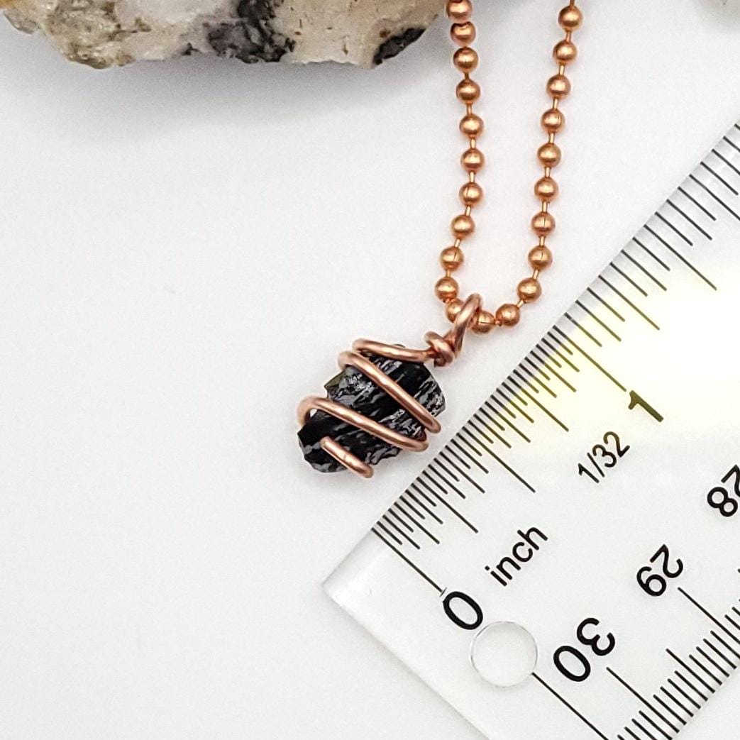 Raw Snowflake Obsidian Crystal Necklace in Copper
