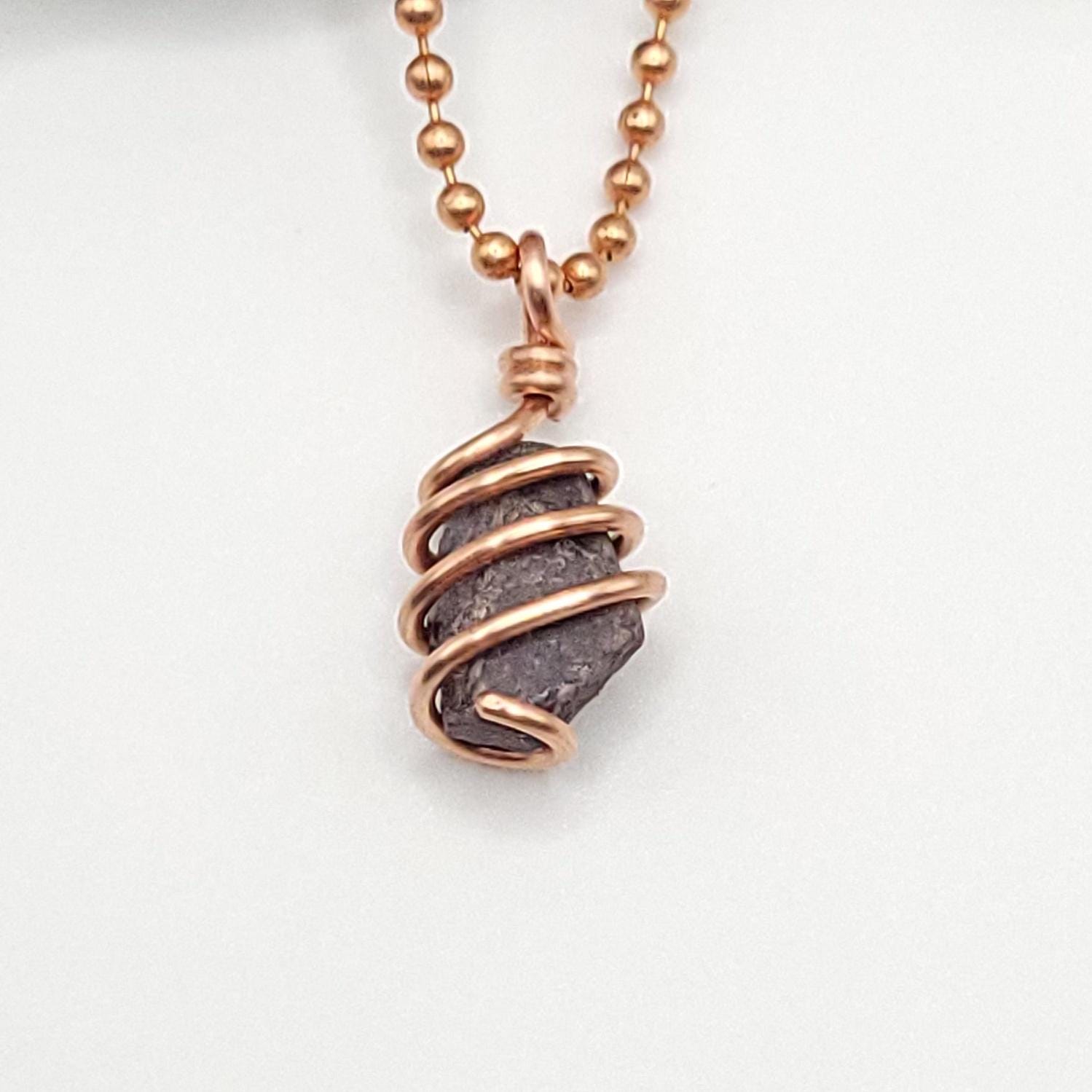 Raw Sapphire Crystal Necklace in Copper