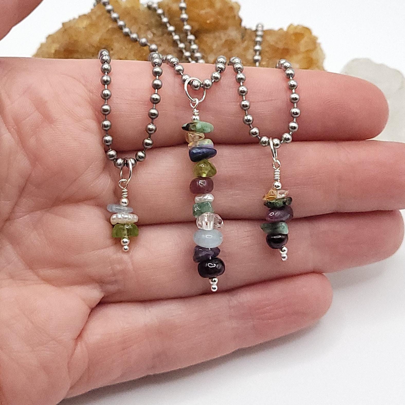 Personalized Birthstone Necklace, Family Birthstone Pendant