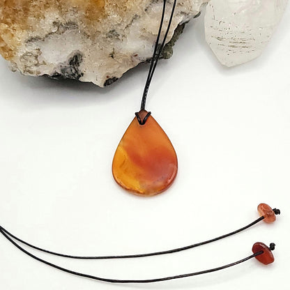 Adjustable Carnelian Crystal Necklace