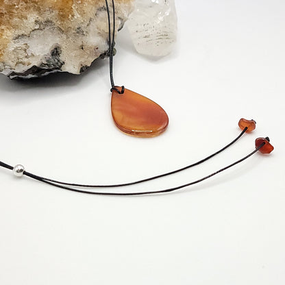 Adjustable Carnelian Crystal Necklace