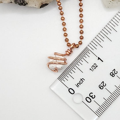 Howlite Crystal Necklace in Copper Wire