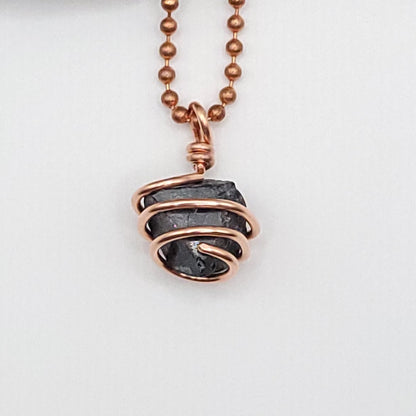 Raw Magnetite Crystal Necklace in Copper