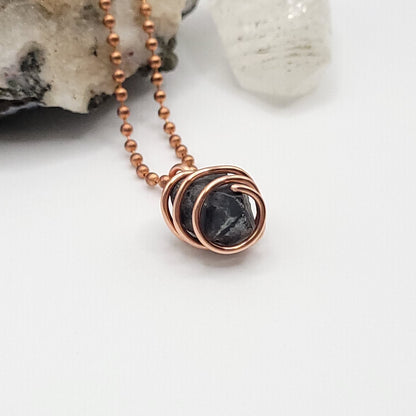 Raw Magnetite Crystal Necklace in Copper