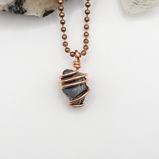 Raw Magnetite Crystal Necklace in Copper