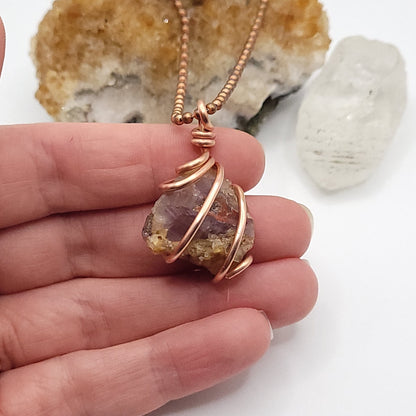 Raw Auralite 23 Crystal Necklace in Copper