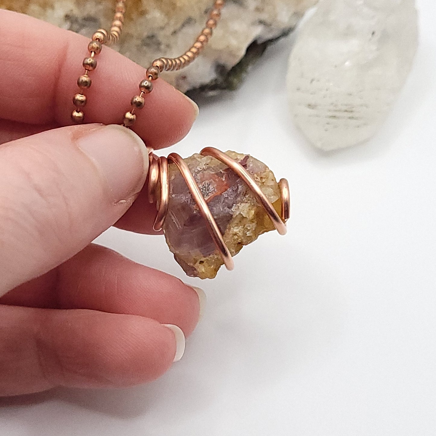 Raw Auralite 23 Crystal Necklace in Copper