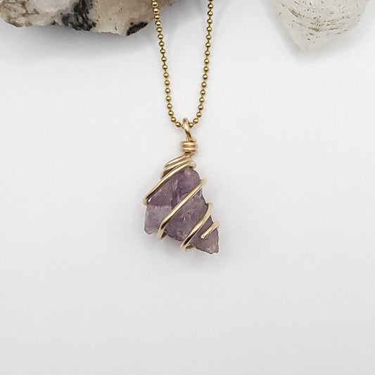 Raw Auralite 23 Crystal Necklace in Gold