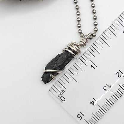Raw Aegirine Crystal Necklace in Silver