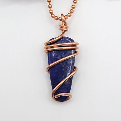 Lapis Lazuli Crystal Necklace in Copper