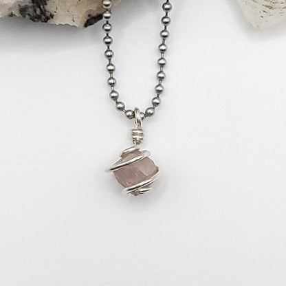 Beta Quartz Crystal Pendant in Silver