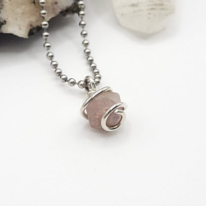 Beta Quartz Crystal Pendant in Silver