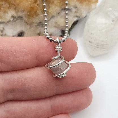 Beta Quartz Crystal Pendant in Silver