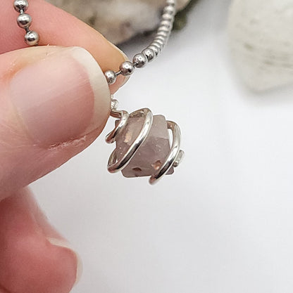 Beta Quartz Crystal Pendant in Silver