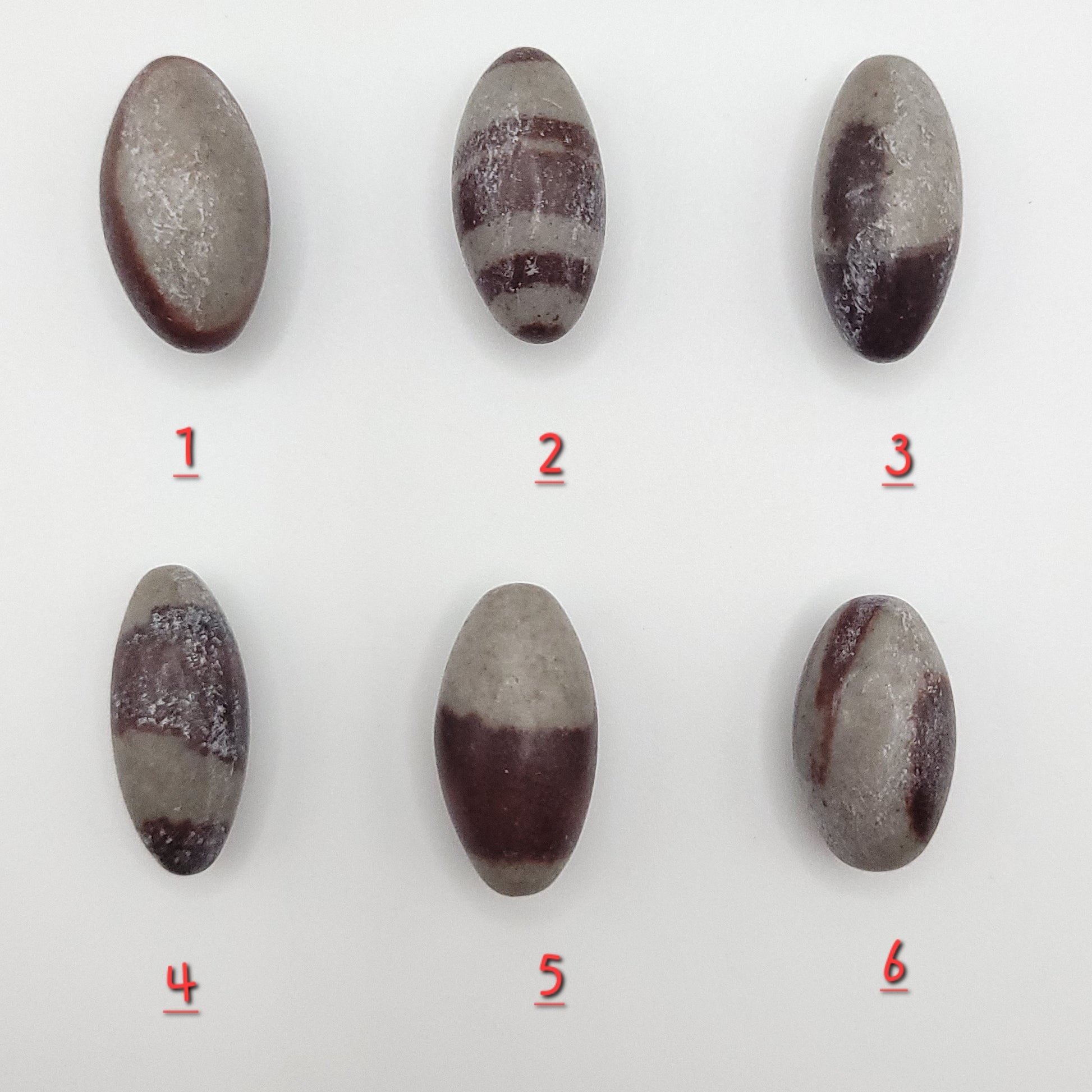 choice of six shiva lingum stones