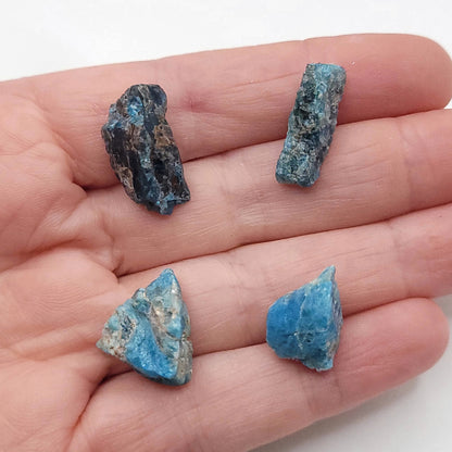 Raw Blue Apatite Crystal Necklace in Copper