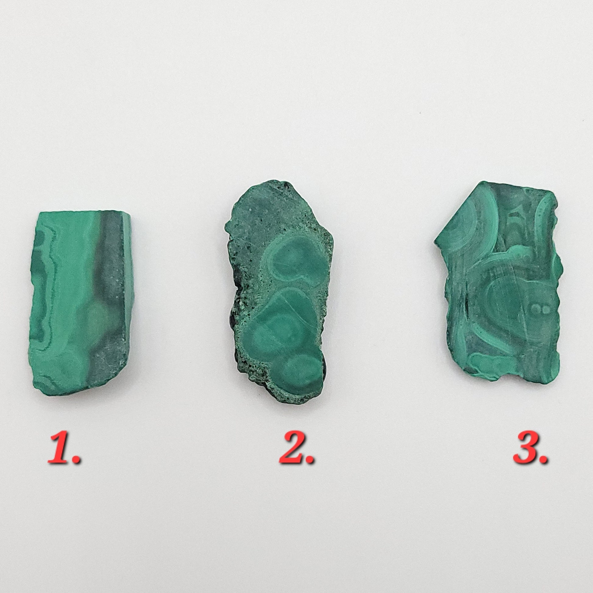 raw malachite necklace stone choices, 3 options
