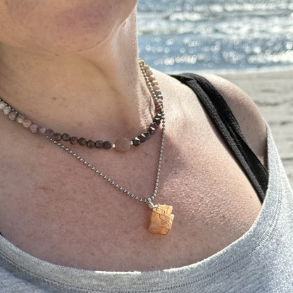 Sunstone Evil Eye Necklace - Crystal for Radiant Empowerment