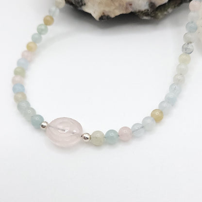 Rose Quartz Evil Eye Necklace – Crystal for Heart Protection