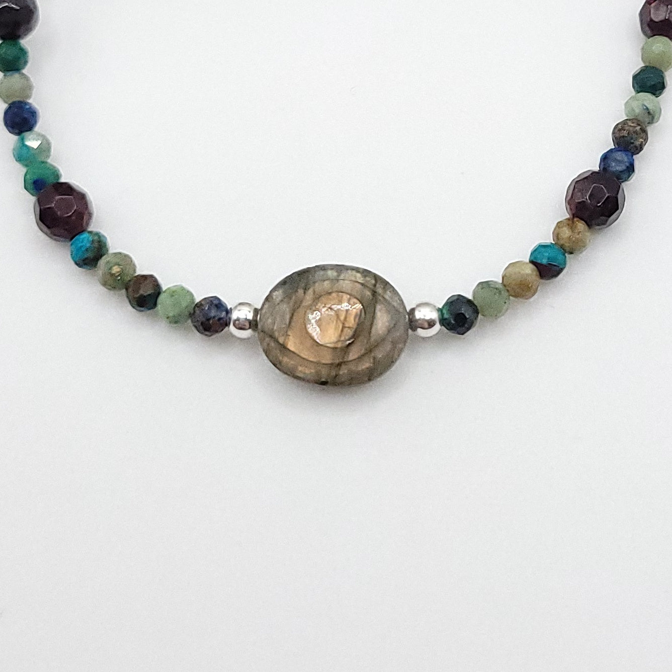 Labradorite Evil Eye Necklace - Crystal for Intuitive Strength