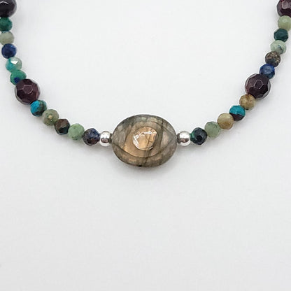 Labradorite Evil Eye Necklace - Crystal for Intuitive Strength