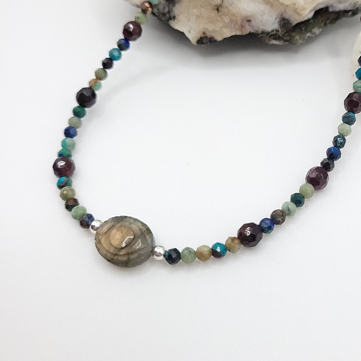 Labradorite Evil Eye Necklace - Crystal for Intuitive Strength